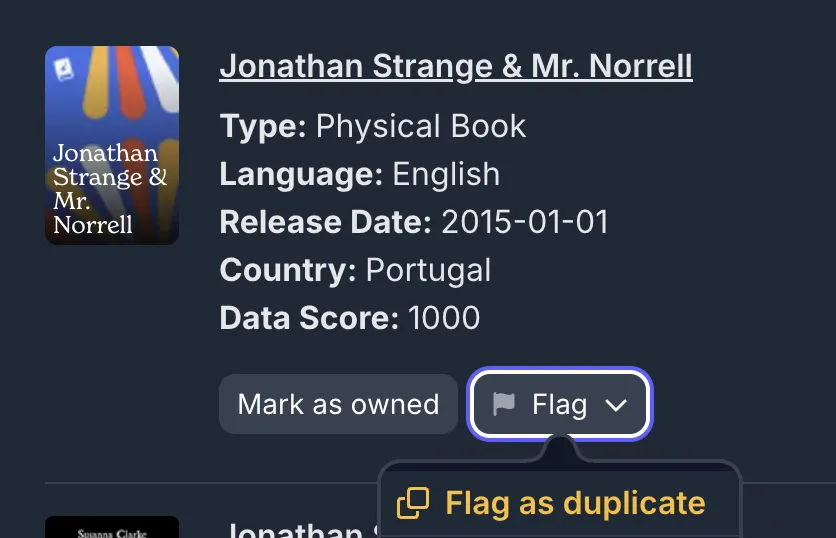 Flag the duplicate edition