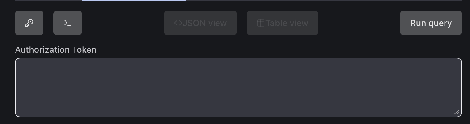 Showing the location of the Authorization Token field in the GraphQL Explorer